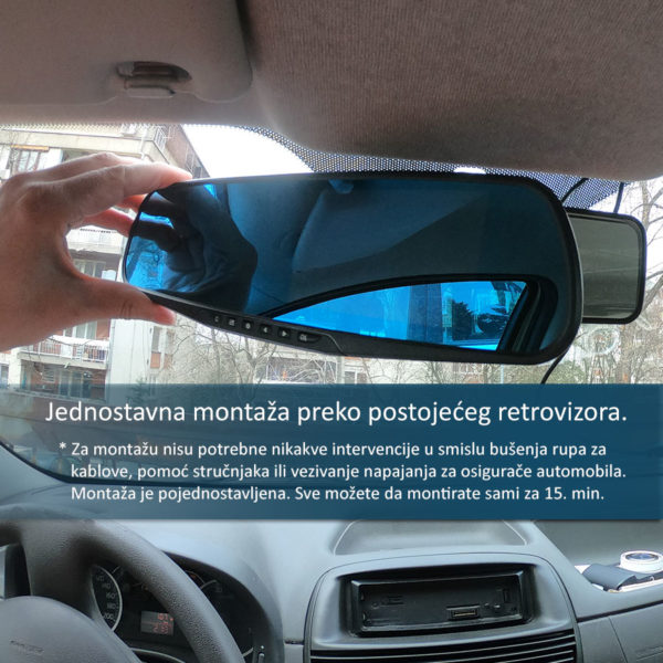 Dve auto kamere (prednja i zadnja) + DVR i ekstender retrovizor - Image 3